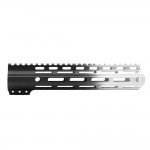 CERAKOTE GRADIENT| AR-15 ANGLE CUT CLAMP ON M-LOK 10 INCH HANDGUARD- BLACK BASE- GRADIENT- BRIGHT WHITE -MADE IN U.S.A